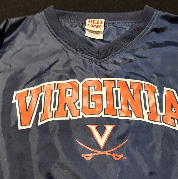 University Of Virginia Cavaliers Men's Blue Pullover, Warm Up Jacket, Size Large - Picture 2 of 9